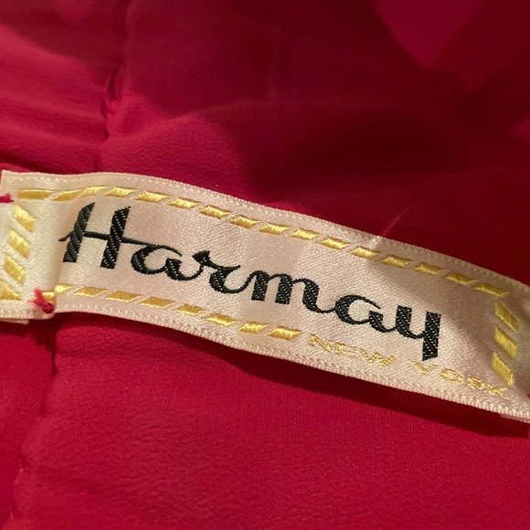 Vintage Harmay Chiffon metálico Floral Long Dress METALLIC - Picture 8 of 9